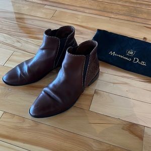 Massimo Dutti Size 41 Brown leather boots. Made in Spain.